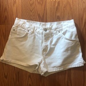 White Levi shorts